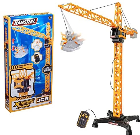 Grue JCB série X avec pince - Grue de chantier - Jaune - 90 cm x 29 x 102 cm - 4 ans et plus - Enfants unisexes - HTI