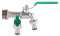 Benkeg Doppelhahn 1 Zoll und 1 * 3/4 Zoll Auslass mit verdicktem Auslassventil abnehmbar für Garten-Trinkwasser-Farmkulturen mit grünem Griff