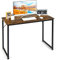 COSTWAY Schreibtisch, Kleiner Computertisch, 100 x 50 x 77 cm, Bürotisch PC-Tisch, Metallrahmen, für Homeoffice, Arbeitszimmer (Rustikales Braun)