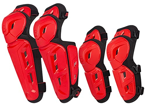 Scoyco 4 Stück Knieprotektoren Motorrad Knieschoner 2 in 1 Ellenbogen Guard Pad Protektor MTB Knie Protektoren Erwachsene Rüstungsschutz Schienbeinschoner für Motocross Racing Radfahren