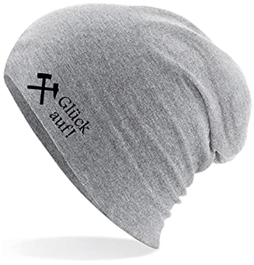 Huuraa Mütze Glück auf! Ruhrpott Geschenk Heather Grey Glück auf! Accessoire