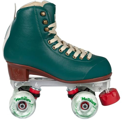 Chaya Rollschuhe Melrose Premium Juniper Green - Roller Skates für Damen und Herren im Retro-Look für Roller-Disco - Roll-Schuhe in Grün