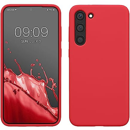 kwmobile Hülle kompatibel mit Samsung Galaxy S23 Plus Hülle - dünnes Silikon Handy S23 Plus Case - stoßfeste Handyhülle weiche Oberfläche - Kabelloses Laden - Awesome Pink