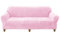 OQHAIR Stretch-Samt Sofaüberwurf für 3-Kissen-Couchbezüge weich rutschfest Sofa überzug Maschinenwaschbarer Möbelschutz -Rosa-2 Seater