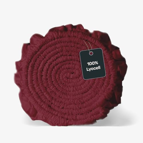 twenty:three Lyocell Spannbettlaken 90x200 Biking Red - 100% Tencel - Gewonnen aus Eukalyptus - Hochwertig - Nachhaltig - Atmungsaktiv - Luxus - Hypoallergen