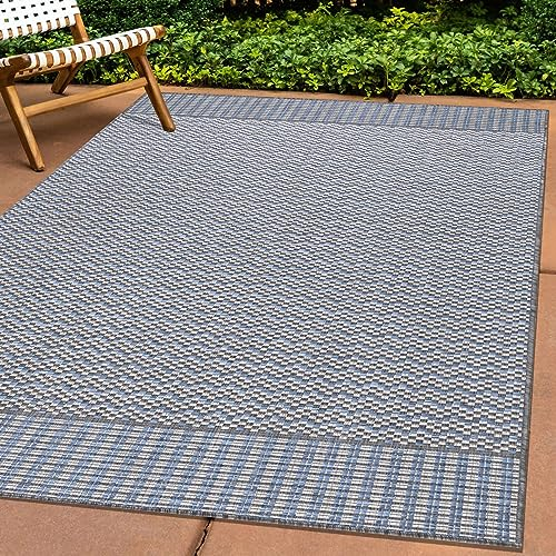 Carpettex Outdoor Teppich Wetterfest 280x370 cm Sisal Optik Grau - Ideal für Balkon, Garten, Terrasse, als Küchenteppich - In&Out Teppich Waschbar, Flachgewebe, Pflegeleicht, Vintage Design