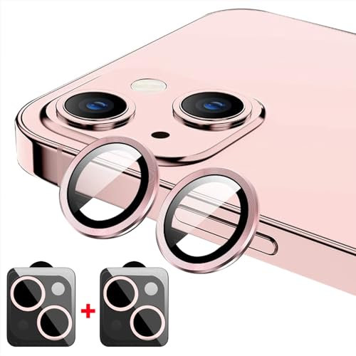 AFENGBOX 2 Pièces Protection Objectif Caméra pour iPhone 15/iPhone 15 Plus,Verre Trempé Ultra HD Transparence Dureté 9H Résistant Film [Anti-Rayures][Incassable] Appareil Photo Protecteur,Rose