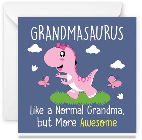 Papa Prints Oma Geburtstagskarten für Frauen Happy Mothers Day Oma Karte (145 x 150 mm) Lustige Geburtstagskarten für Oma mit weißem Umschlag Happy Birthday Oma Karte