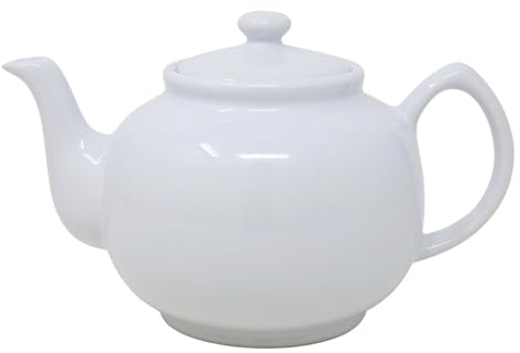 UNIQUE HOME LIVING Classic White Porcelain 10 Cup Teapot Pottery Kitchen Tea Pot