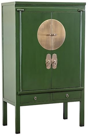 Colours of The Orient – Chinesischer Hochzeitsschrank Dunkelgrün – Forest Green – Orientalischer Schrank – Asiatischer Schrank – Chinesischer Schrank – Handgefertigt aus China – Waldgrün