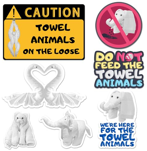 Magopera Cruise Door Decorations Magnetic Set - 7 PCS Large Funny Cruise Ship Cabin Door Decoration Magnet (Towel Animals)