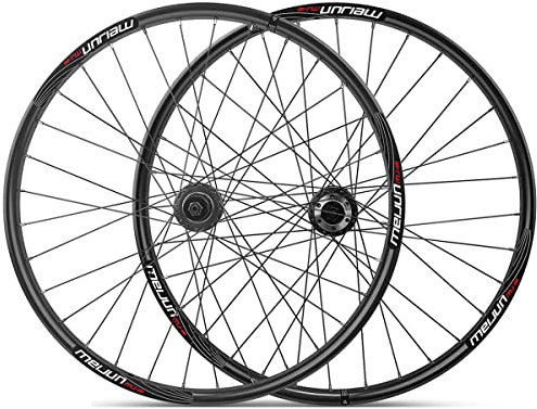 Fahrrad Laufradsatz 26 Doppelwandig MTB Mountainbike Laufradsatz Felge Aus Aluminiumlegierung Fahrradnabe Für Kugellager Scheibenbremse 7 8 9 Kassette Mit 10 Geschwindigkeiten ( Color : Black )