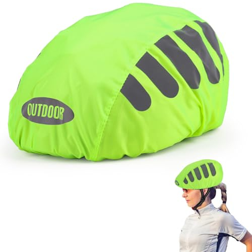 AOOGON 1 Stück Fahrradhelm Regenschutz, Regenschutz für Fahrradhelm, Wasserfester Helmüberzug mit Reflektierender