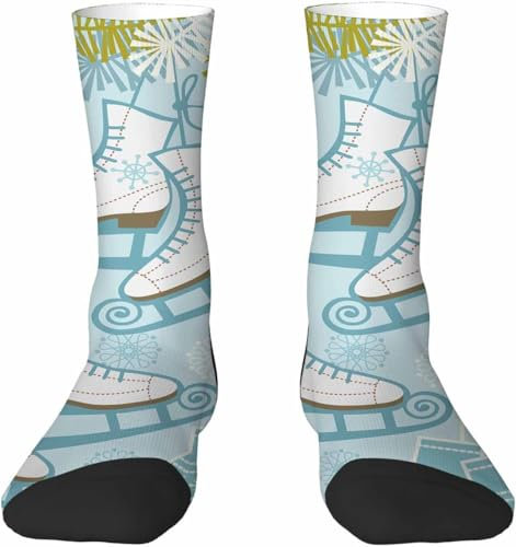 Wpamlrta Lustige Unisex-Socken, Geschenke für Frauen und Männer, Schlittschuhe, One size