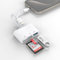 3 in 2 Speicher SD Kartenleser für iPhone 16 15, Anschluss auf SD TF USB-Adapter Speicher Micro SDXC,Micro SDHC, SDXC,SDHC,SD,USB-Disk,Kamera,Maus für iPhone 16/iPhone 15/iPad/MacBook/Samsung