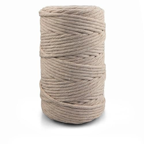 Netuno 1x Makramee Garn Elfenbein 5 mm 100 m gedreht Baumwolle Kordel Textilgarn Kordelband Naturgarn Baumwollgarn Dekoschnur Makrameeschnur Baumwollschnur Makramee Seil