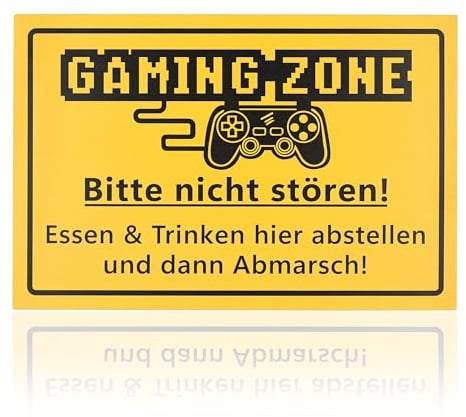 FunX Gaming Zone Sign Wall Sign Gaming como idea de regalo y decoración de habitaciones para jugadores, jóvenes o adultos 30 x 20 cm