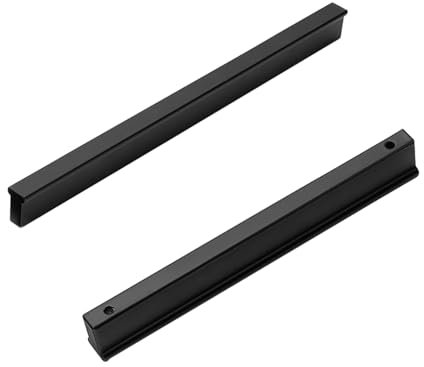 SZLXJMFL Poignée Meuble Cuisine Noir, Boutons de portes Cuisine Solide Aluminium | Finition en Anodisé, Entraxe: 96-960 mm Poignées en T, 2 Unités Poignee Porte Coulissante Avec Vis-180mm/7.1in