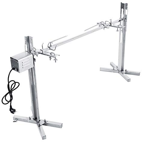 Miskall Edelstahl-Rotisserie-Set Für Grillspieße, Fleischgabeln Mit Elektromotor