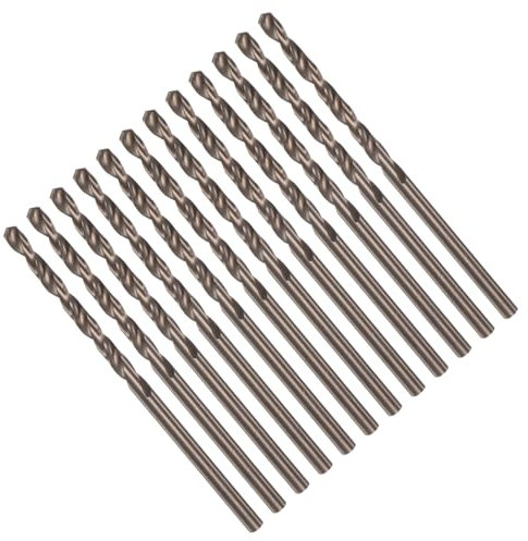 CoCud Cobalt Twist Drill Bits, 2.7mm Cutting Diameter 0.11 Shank, M35 High-Speed Steel Jobber Drill Bit Set (Applications: for Metal Wood Plastic), 12-Pieces