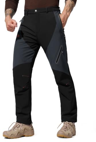 Rdruko Skihose Herren Wasserdicht Thermohose Warme Wanderhose Softshellhose | Gefüttert Fleece Winterhose Winddicht Schneehose Winter Outdoorhose Thermo Snowboardhose Trekkinghose