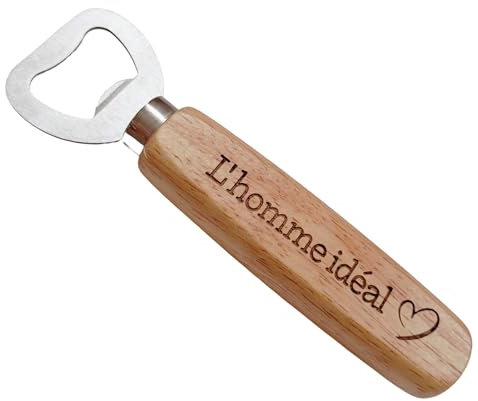 Décapsuleur en Bois Original Cadeau pour son Homme Anniversaire de Couple pour Homme Ouvre Bouteille Personnalisé Anniversaire de Mariage