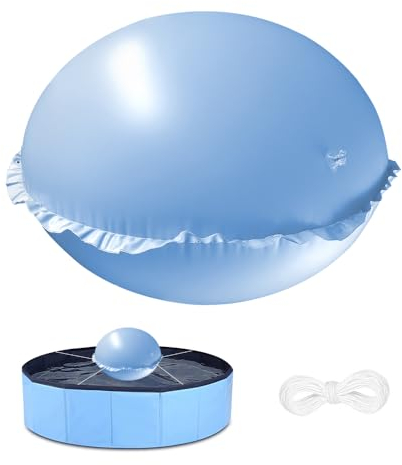 Afenau Cojín de Piscina Invierno, 120cm Cojín de Piscina para Invierno con Agujeros y Cuerda, 0,28 mm Cojín de Invierno, Cojín de Aire de Piscina para Cerramiento Piscina Protección, Redondo