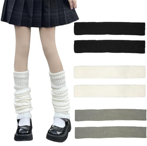 3 Pairs Leg Warmers, Warm Leg Warmers Kids, Leg Warmers Party Sports Yoga Women's Leg Warmers Lady Fashion Long Boot Cuff Knee Socks Ballet Leg Warmers for Women Girls