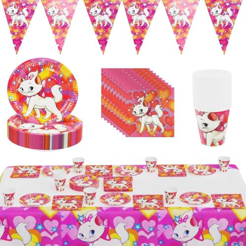 LGWJHCY Stoviglie per Gattini, Set Stoviglie Per Feste Gatti, Decorazione Compleanno, Posate e Accessori per Feste Compleanno, Adatto per Feste in Famiglia Compleanno dei Bambini