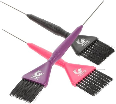 NULYLU 3stücke Haarfärbepinsel Mit Strähnchenpinsel Und Haartönungspinsel Für Professionelles Färben Langlebiges Pc-material Ultradünne Borsten Für Präzise Farbaufnahme Und Verteilung