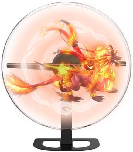 KEuLen Ventola con Ologramma 3D, Display pubblicitario olografico for Albero di Natale, Supporto App + Telecomando + Audio Bluetooth for Negozio, Bar, Festa