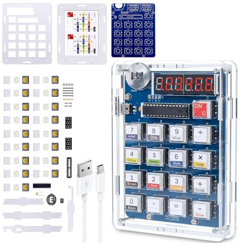 GERUI Set di esercizi di saldatura fai da te, kit di saldatura fai da te con display, kit elettronici per studenti di apprendimento e uso quotidiano, scienza, educazione, divertente apprendimento di
