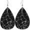 Leichte schwarze Marmor-Ohrringe für Damen – Modeschmuck für Kostümpartys und Mädchen-Accessoires, Einheitsgröße, Leder