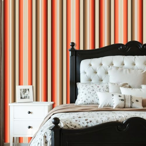 Peel and Stick Wallpaper Burnt Orange Brown Navajo White South Western Blanket Stripes Seamless Removable Wallpaper Contact Paper for Living Room Bedroom Bathroom Kitchen Countertop 45cm x 300cm