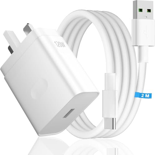 120W Super vooc Charger, USB C Fast Charging Cable 6.6FT/10A, Vooc Plug and Lead Power Adapter USB Wall Charger UK for realme GT 7 Pro GT 6 6T 14x 14Pro+ 12+ Note 50 for OPPO Reno13 Pro 13 12FS One Pl
