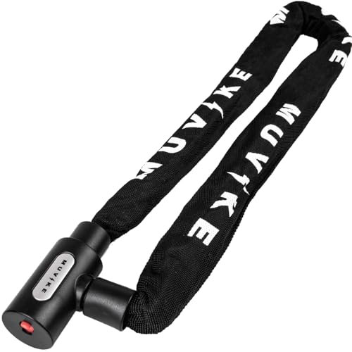 MUVIKE SOLID 1000/6K Fahrradschloss – 100 cm Kettenschloss mit 3 symmetrischen Schlüsseln – 6 mm gehärteter Stahl, Textilummantelung – wetterfest - Sicherheitsstufe 6 - für Fahrrad, E‑Bike, MTB Roller