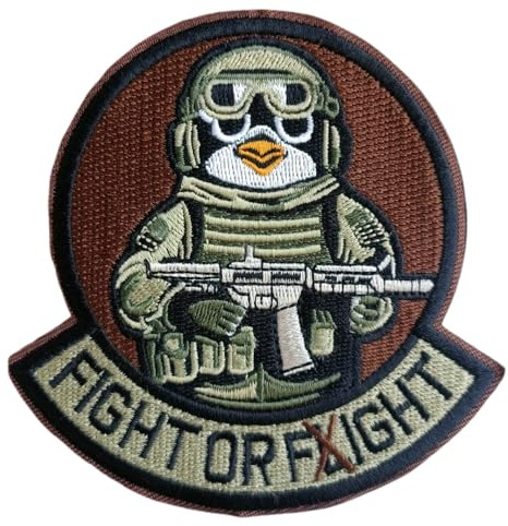 Klett Patches, 'Pinguin-Soldat' Taktische Militär Abzeichen, Lustiger Stickerei Aufnäher, Moral-Patch für Taktische Kleidung Rucksack Baseballkappe Uniform