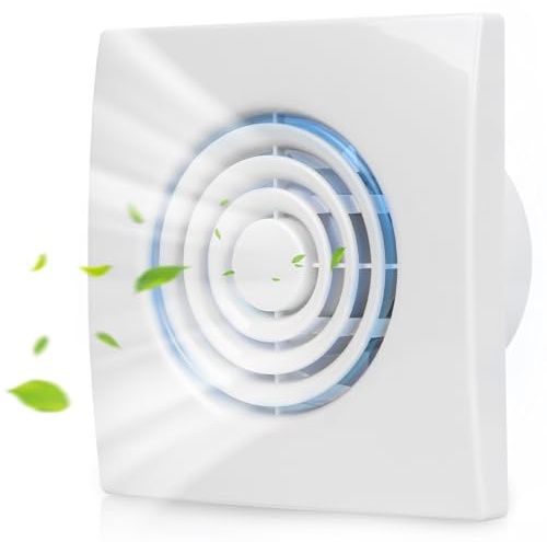 Warmfay Bathroom Extractor Fan 4 inch Ø 100mm, 10W/100m³/h Quiet Exhaust Fan with Backflow Flap, Powerful and Energy Efficient Wall/Window Mounted Exhaust Fan for Dehumidification Ventilation