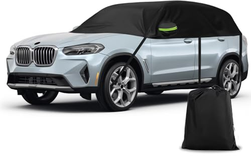 Halbe Autoabdeckung Ersatz für BMW X3 E83 F25 G01 2004-2024, Softtop Dachschutz Autoabdeckung Wasserdicht, Halbe Garage mit Riemen, UV-beständig für jedes Wetter