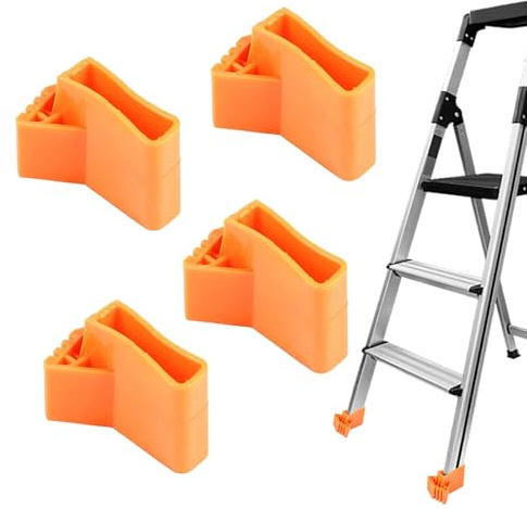 Meyjlgh Ladder Mitts, Ladder Feet Pads, Heavy Duty Anti-Slip Rubber Stabilizer Accessories 4 Piece for Outdoor Garage Closet Home Kids