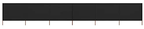 Brise-Vent Extérieur 6 Panneaux, Tissu Non Tissé Résistant et Piquets en Bois, Brise Vue Camping et Brise Vent de Plage, Protection Contre Le Vent, Panneau Occultant Exterieur, Noir,800 x 120 cm