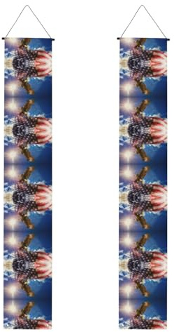 Amerikanische USA-Flagge, Adler, Kunstdruck, Halloween-Türbanner, Veranda-Banner für Haustür, Innen- und Außendekoration