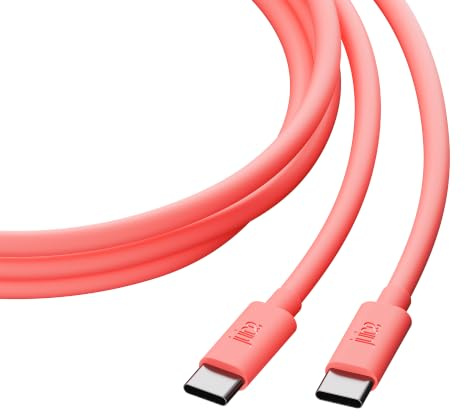Juice USB-C to USB-C Cable 1m, Fast Charging & Sync Lead – Long Durable Type-C Charger for iPhone 17/17 Pro / 17 Pro Max, Samsung Galaxy S25 Ultra / S24, Pixel 9, iPad & More – Coral