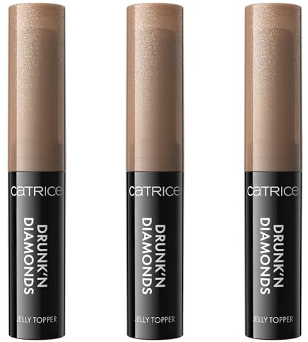 Catrice Drunk'n Diamonds Jelly Topper, Lidschatten, Nr. 030, Gold, langanhaltend, schnelltrocknend, schimmernd, vegan, ohne Mikroplastikpartikel, Nanopartikel frei, ohne Parfüm, 3er Pack (3x2.5g)