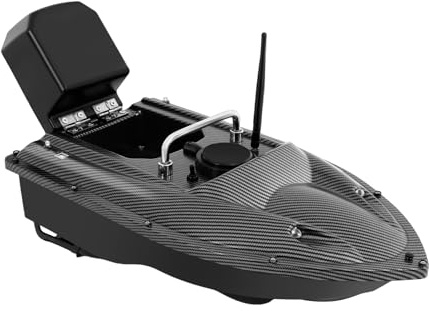 juunyeer 500m Futterboot Bausatz, RC Fischköder Boot Köderboot, Bausatz Futterboot Köderboot Angelköderboot, mit Anzeigeleuchten, Praktischer Griff, DREI-Blatt, 1.5kg Fischköder, 49 * 27 * 16cm