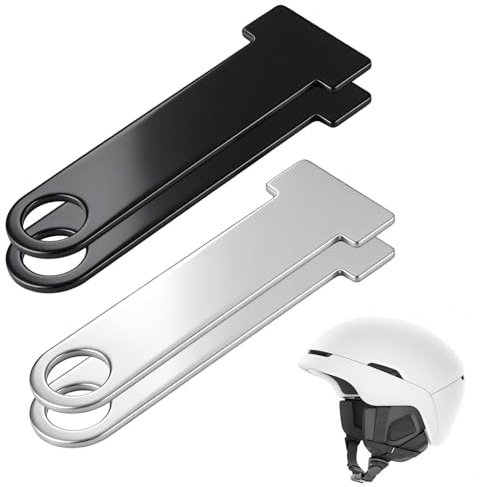 4 Pezzi (2 Paia) Supporto Prolunga per Lucchetto Casco Moto, Nero e Argento, Metallo, per Caschi con Chiusura a Sgancio Rapido, per Fissaggio su Moto
