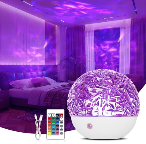 Fokky LED Sternenhimmel Projektor - 16 Farbiger Ozeanwellen Nachtlicht | Aurora Lampe mit Fernbedienung, Galaxy Projector für Partys, Gaming & Zimmer Deko, Polarlicht Lampe Geschenk für Frauen