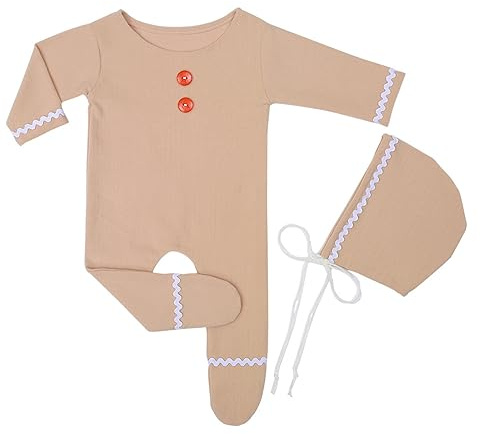 Newborn Christmas Themed Photography Set Baby Jumpsuit with Hat Breathable Infant Outfits Overalls Props Accessories Christmas Themed Jumpsuit Photography Suit