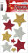 HERMA 6528 Aufkleber Sterne Gold Silber Rot groß, 9 Stück, Stern Sticker aus Folie, Weihnachtssticker Sternaufkleber für Weihnachten Geschenke Adventskalender Dekoration Kinder Belohnung DIY Basteln