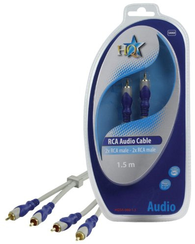 HQ HQSA-060-1.5 Câble 2x RCA Males/2x RCA Males Argent